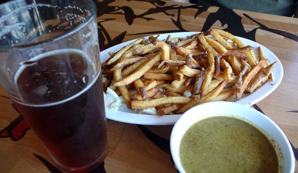 curry fries: homemade french fries served with a bowl of curry gravy for dipping. $8