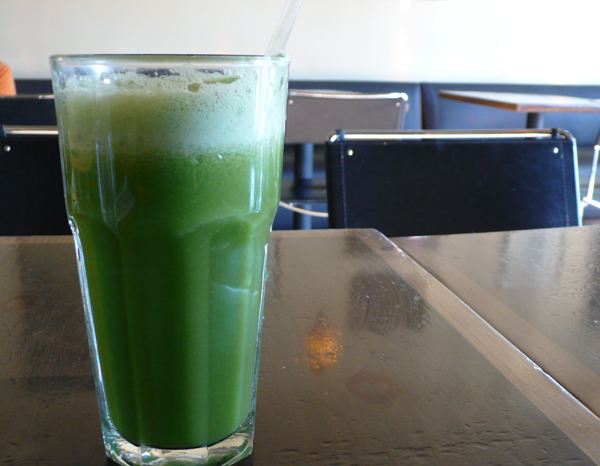 spinach cucumber apple ginger juice. $6