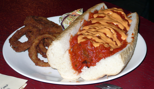 meatball samich: our homemade meatballs smothered in marinara sauce and melted cheese! real cheese or make it vegan. $8.95