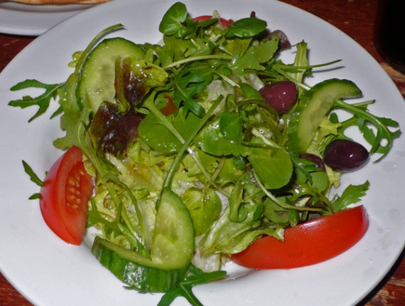 side salad (with sliced wholemeal pitta) £3.95