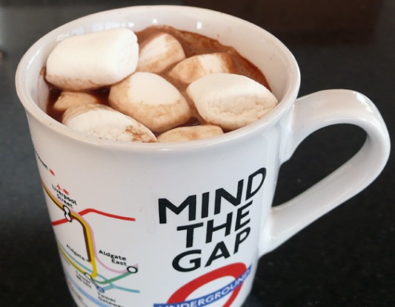 hot chocolate piled high with vegan dandies marshmallows