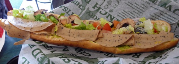 vegan quiznos torpedo with some added tofurky action