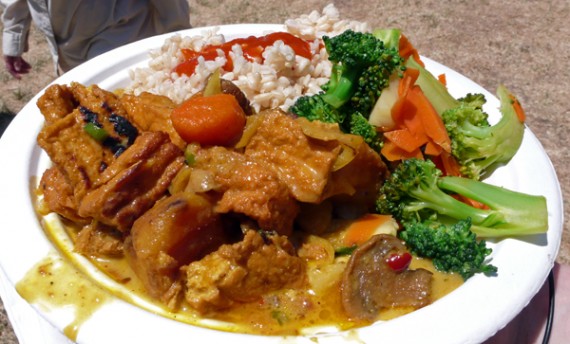 bodhi tree vegan curry chicken. $7