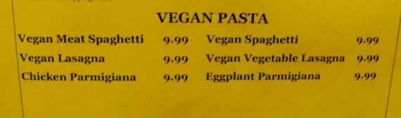 vegan pasta menu at cruzer pizza